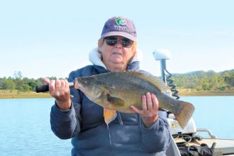 BIG CATCH: Joy Hughes with a 50cm yellow belly that was later released.