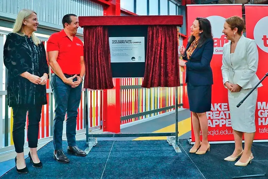 LOCAL EDUCATION: Politicians including Premier Annastacia Palaszczuk and Capalaba MP Don Brown at the Alexandra Hills TAFE campus.