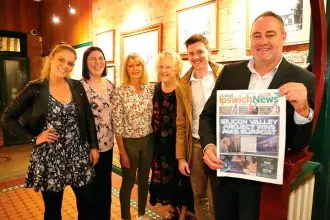 FRESH START: Redland City News staff at the Grand View Hotel, Cleveland ahead of launching the first edition. Photo: John Muller