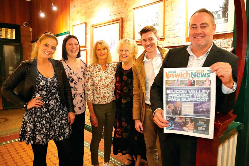 FRESH START: Redland City News staff at the Grand View Hotel, Cleveland ahead of launching the first edition. Photo: John Muller