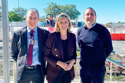 EXPANSION: Capalaba MP Don Brown (right) with Health Minister Shannon Fentiman and a representative at Redland Hospital. Photo: supplied