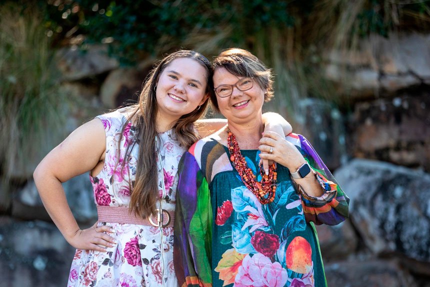 FAMILY: Mater Private Hospital Redland volunteer Shanelle van der Merwe with mum and cancer patient Riëtte.