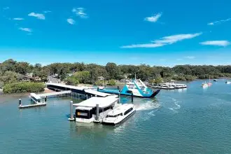 IMPROVED CONNECTIVITY: An aerial view of the new ferry terminal on Russell Island.