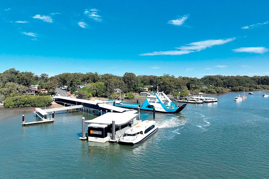 IMPROVED CONNECTIVITY: An aerial view of the new ferry terminal on Russell Island.