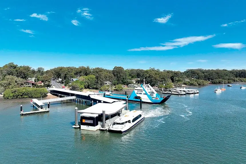 IMPROVED CONNECTIVITY: An aerial view of the new ferry terminal on Russell Island.