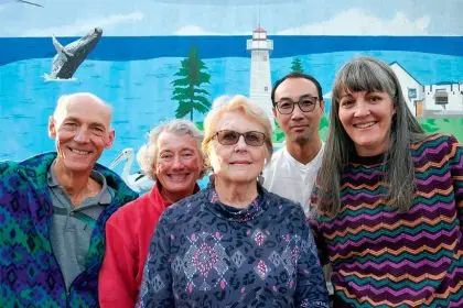 LOCAL SUPPORT: Re-Set volunteers Darryl and Lyn Jackson, Gail Schurer, Colin Lim and Kylie Colville representing 11 people involved in the group.