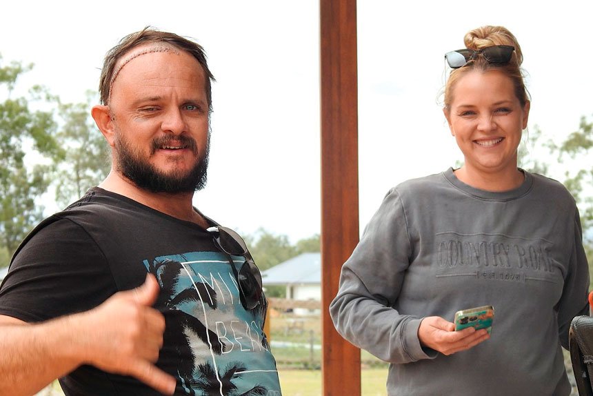 UNITED: The community is rallying around the Field family as Andrew (left) goes through treatment for brain cancer.