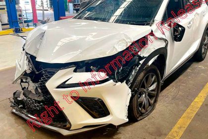 AFTERMATH: Photos contained in a Right to Information release show damage to Cr Williams’ council car.