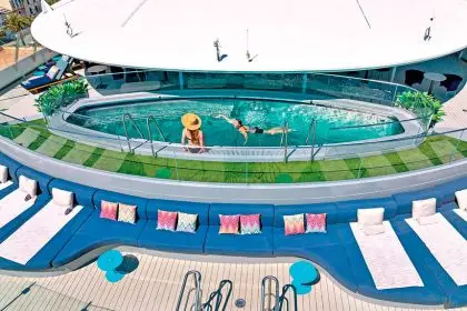 FANCY A DIP?: The Scenic Eclipse II features a vitality pool with sweeping views.