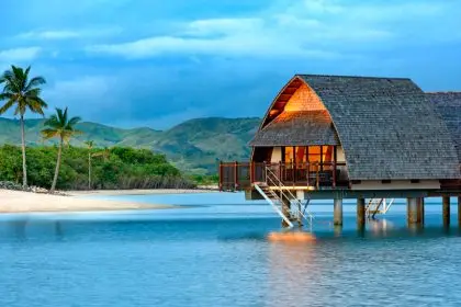 A SWIM BEFORE BREAKFAST?: No trouble just walk out the front and dive in.