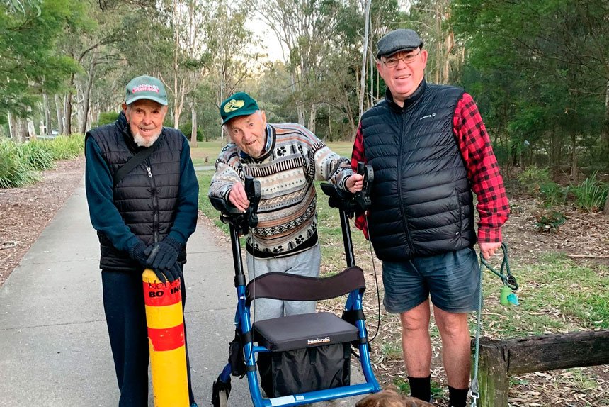GOOD MATES: Tom, Jeffree and Chris are known as The Bay City Strollers. Photo: supplied