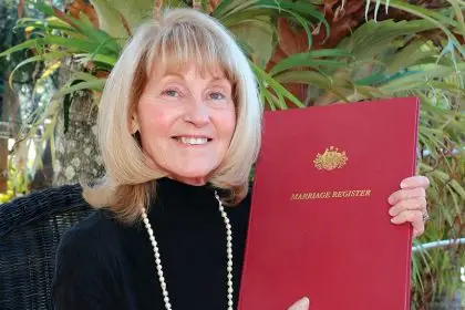 MILESTONE ACHIEVEMENT: Lois D’Arcy has performed more than 2500 ceremonies in her 50 years as a celebrant.