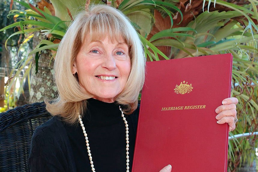 MILESTONE ACHIEVEMENT: Lois D’Arcy has performed more than 2500 ceremonies in her 50 years as a celebrant.