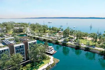 PROPOSAL: A render of the Walker Corporation development planned for Toondah Harbour.
