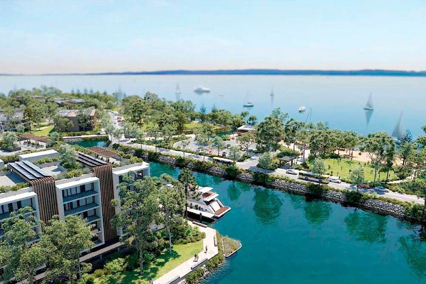 PROPOSAL: A render of the Walker Corporation development planned for Toondah Harbour.