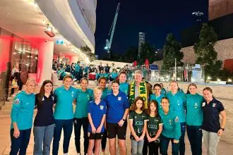 STAR STRUCK: Cearne and Penelope were among the lucky few to meet the Matildas ahead of the world cup.