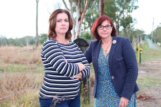 UNDER REVIEW: Cr Rowanne McKenzie and Cr Julie Talty at the Heinemann Road site, which is currently subject to a federal government assessment.