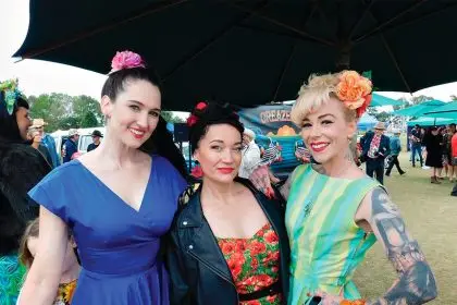 ABOVE: Madeline Mayhem, Gertie Bloom, Madame Mason made the trip from Victoria