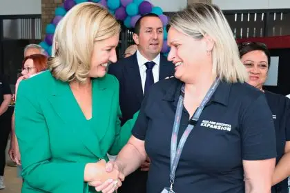 TOUR: Health Minister Shannon Fentiman (left) at the opening of the Redlands Satellite Hospital.