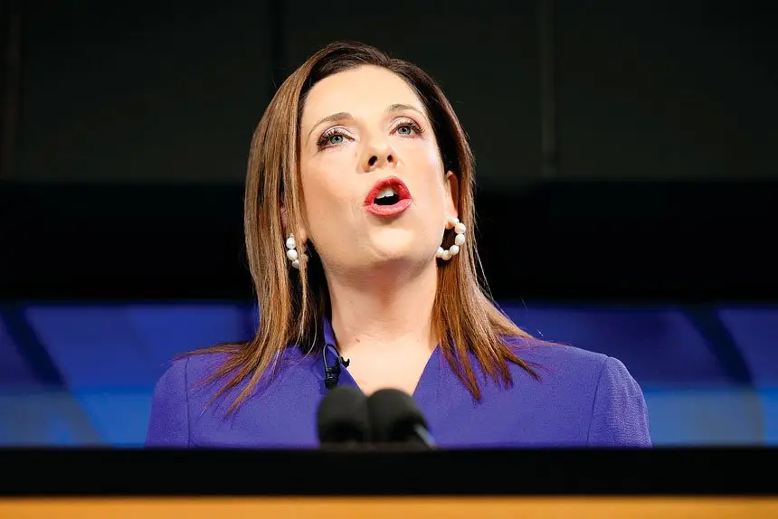 POSITIVE SIGN: Anika Wells says she is ‘enormously heartened’ by figures which show aged care homes nationwide have a registered nurse on site almost all of the time. Photo: AAP Image/Lukas Coch