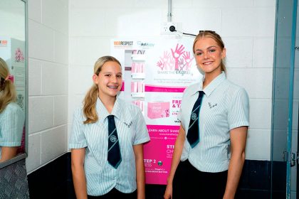 SUPPORT: Victoria Point State High School students with a Dignity Vending Machine installed on campus.