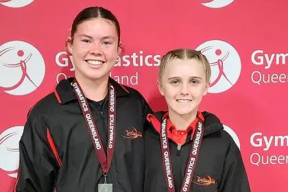 TOP PERFORMANCE: Bella Malcolm and Ella Brushe finished silver medalists in Synchronised Trampoline.