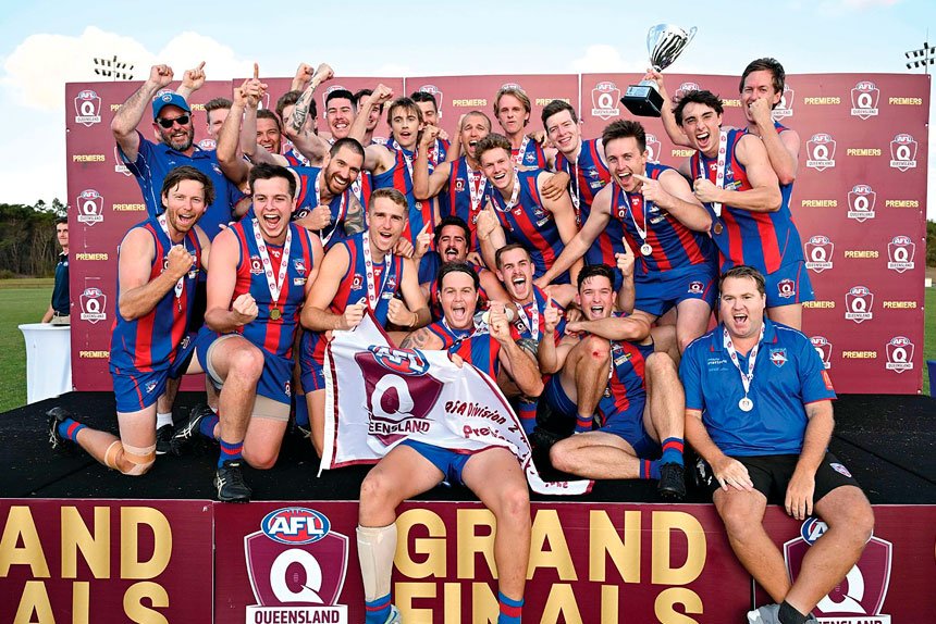 CHAMPIONS: Alexandra Hills AFC have clinched the 2023 QFA Division 2 North flag with a 49-40 win over Kenmore Bears.