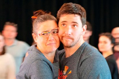 IN CHARACTER: Mary Veitch with David West as Eulalie Shinn and Harold Hill in Savoyard’s forthcoming production of The Music Man.