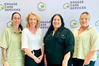 LOCAL KNOWLEDGE: Amanda, Sara, Alysha and Shona from Engage Care Services are ready to take your call.