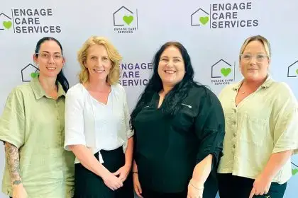 LOCAL KNOWLEDGE: Amanda, Sara, Alysha and Shona from Engage Care Services are ready to take your call.