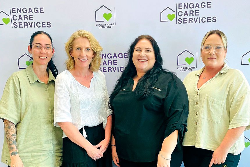 LOCAL KNOWLEDGE: Amanda, Sara, Alysha and Shona from Engage Care Services are ready to take your call.