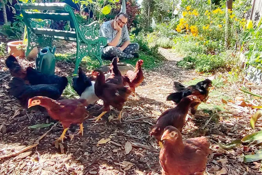 AMONG THE GREENERY: ROGI president Bevan Saul enjoys his organic garden at Birkdale.