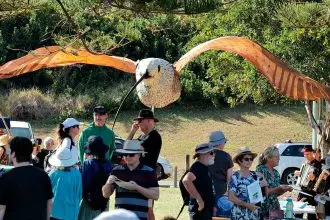 Beako the giant eastern curlew puppet