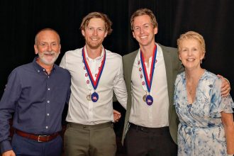 FAMILY AFFAIR: Russell, Jordan, Lachlan and Shirley Reilly at the Alexandra Hills Australia Football Club awards night.