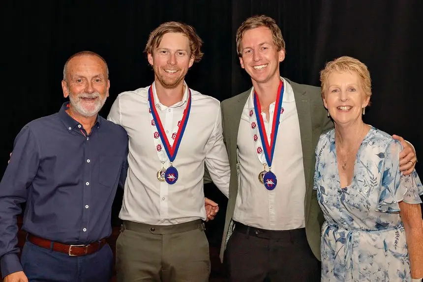 FAMILY AFFAIR: Russell, Jordan, Lachlan and Shirley Reilly at the Alexandra Hills Australia Football Club awards night.