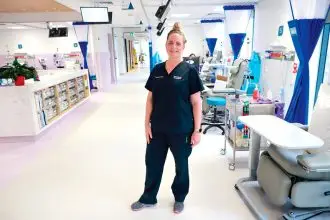 ON THE FRONTLINE: Clinical oncology nurse Amanda Lucas at the new $43.8m Redlands Satellite Hospital.