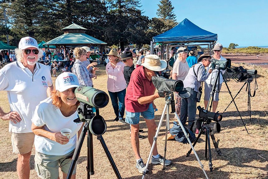 Residents take in the sights