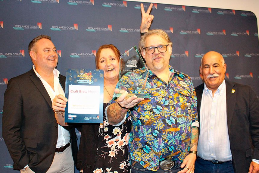 David Johnston, Tracey and Martin Robson of Craft Brew House, and Rabieh Krayem.