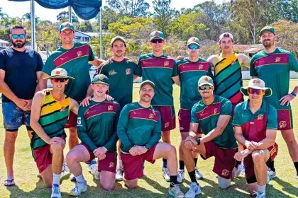GAME ON: The Redlands Tigers first grade team before their clash with Gold Coast.