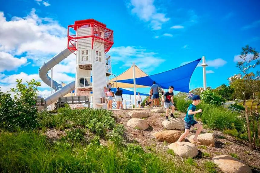 Jingeri Park at the master-planned Shoreline estate has received a gong at the 2023 UDIA Queensland Awards.