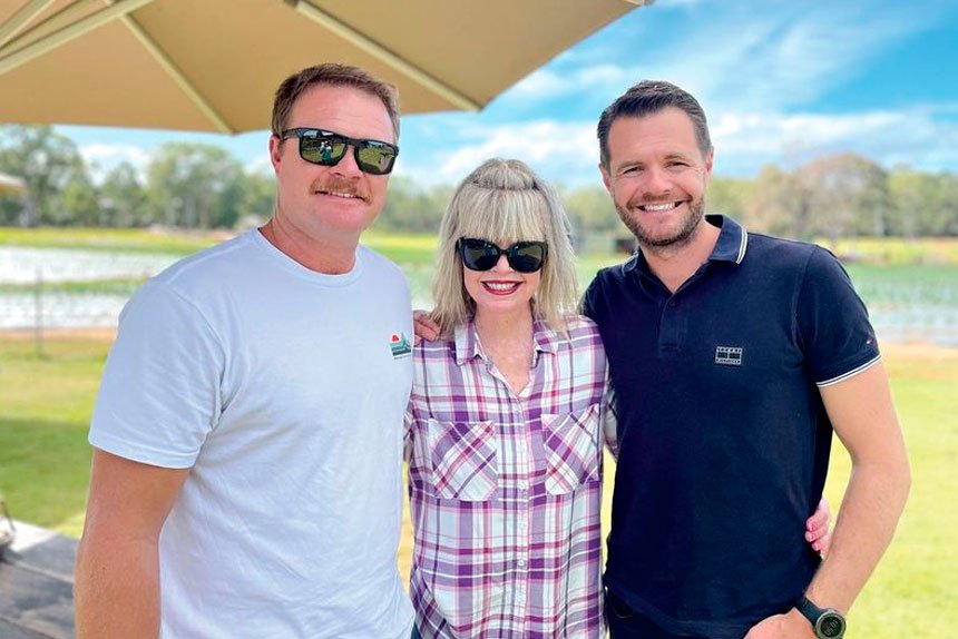 Nat, Karen and Chris at Wellington Point Farm.