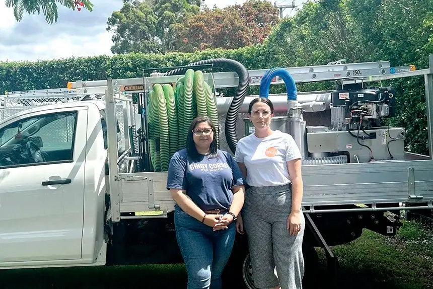 Mayoral candidate Cindy Corrie with Melissa Millar form Women of Trades.