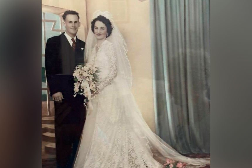 EVERLASTING: Ken & Mavis Bahr on their wedding day 70 years ago.