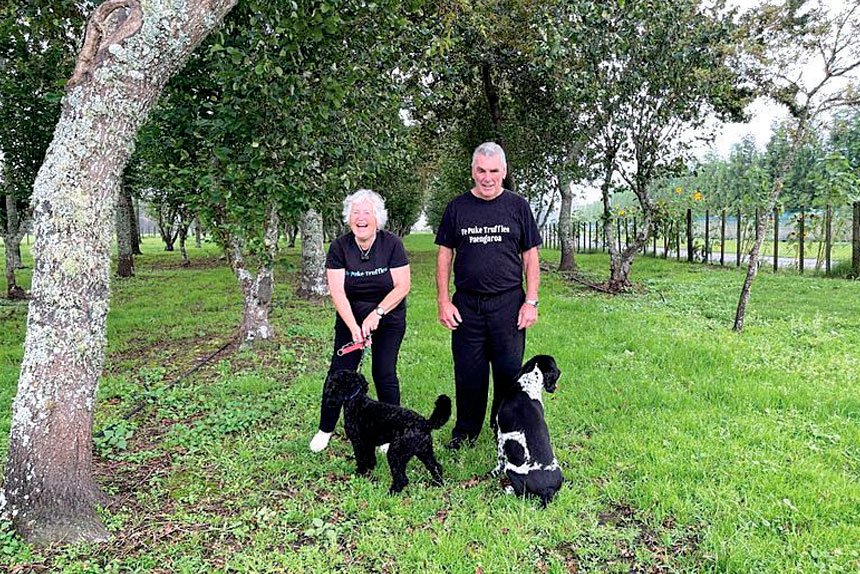 Maureen and Colin at Te Puke Truffles with Sam & Jed.