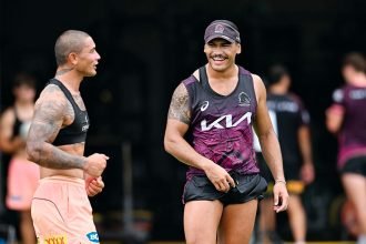 A recent Broncos training sessions in preparation for L.A. PHOTO: AAP