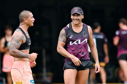 A recent Broncos training sessions in preparation for L.A. PHOTO: AAP