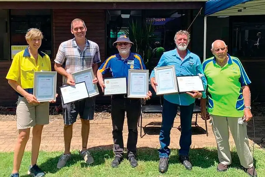 Cleveland PHF recipients Anna Bray, Steve Bravey plumber, Clive Shepherd eletrician, Paul Prior lead electrician, responsbile for the on-site renovations