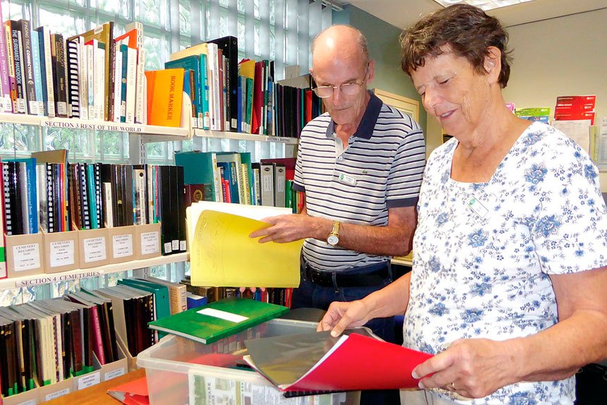 The Genealogical Society rooms are open to the public.