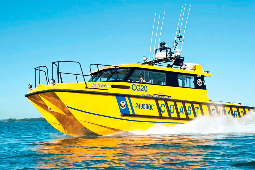 One of the Brisbane Coast Guards rescue vessels in action. Photo: courtesy of Coast Guard