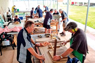 CATCHING UP: Men’s Shed gatherings provide an opportunity to share any concerns.